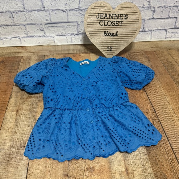 GRACE KARIN Shirt Puffed Short Sleeve Blouses V Neck Button-up - Picture 8 of 13